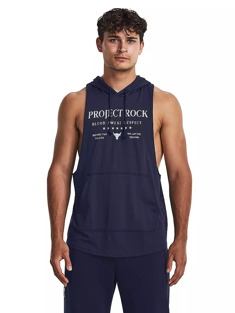 UNDER ARMOUR Herren Hoodie Project Rock Sleeveless dunkelblau